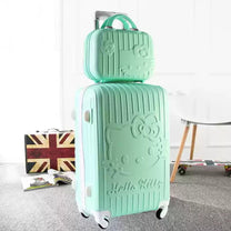 Lightweight ABS Luggage Set With Hand-Drawn Cat Design