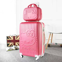 Lightweight ABS Luggage Set With Hand-Drawn Cat Design