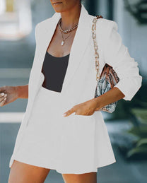 Lightweight Blazer And Shorts Set For Women