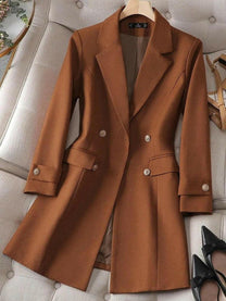 Lightweight Double-Breasted Blazer Coat for Women