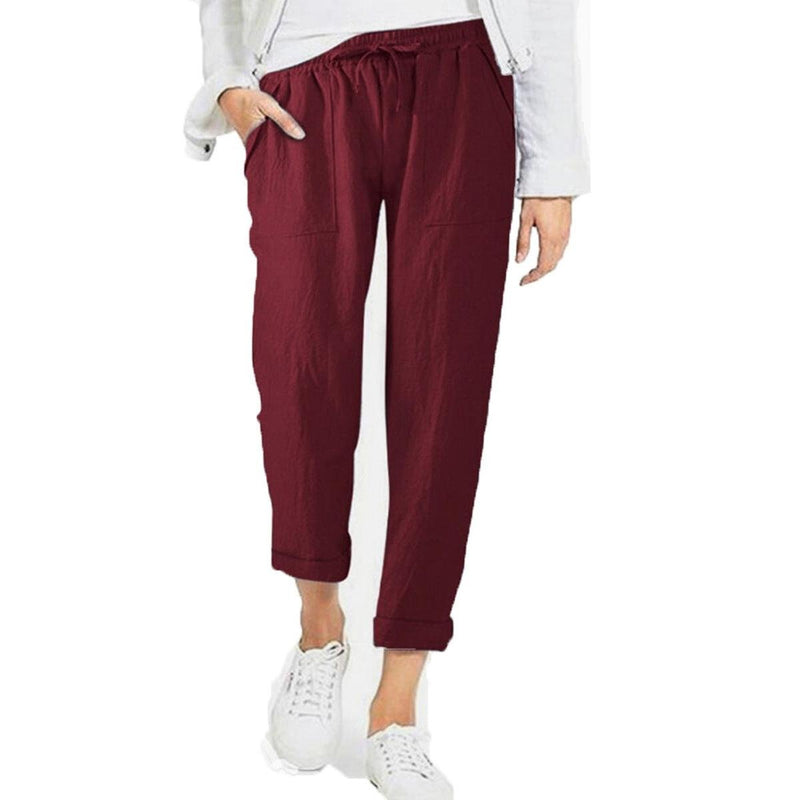 Lightweight Elastic Waist Summer Pants For Women