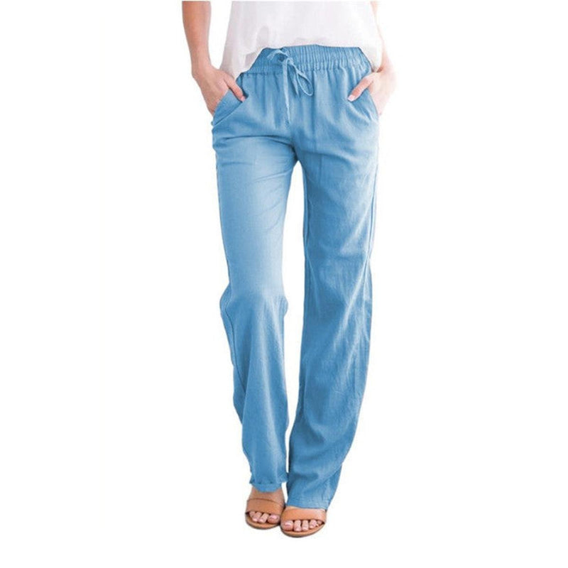Lightweight Elastic Waist Summer Pants For Women