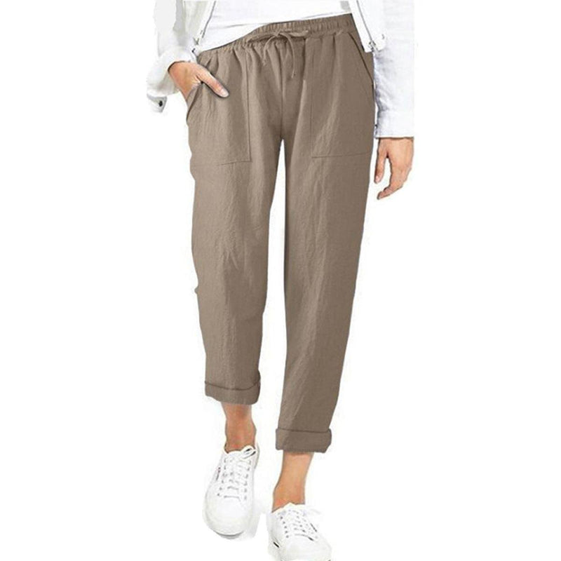Lightweight Elastic Waist Summer Pants For Women