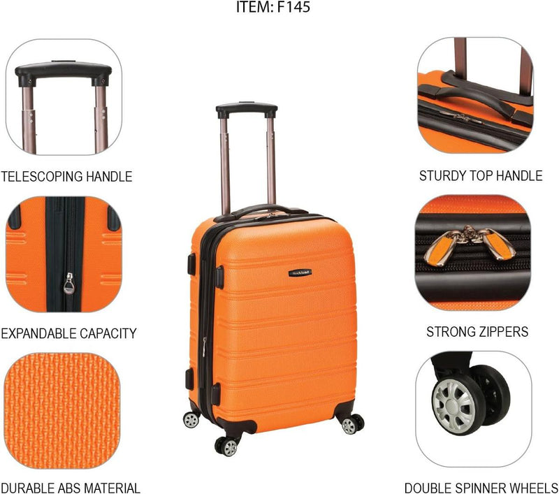Lightweight Expandable Hard Shell Suitcase With Double Spinner Wheels