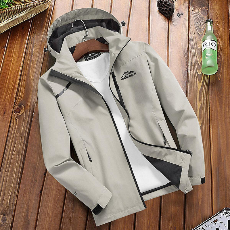 Lightweight Hooded Water-Resistant Rain Jacket