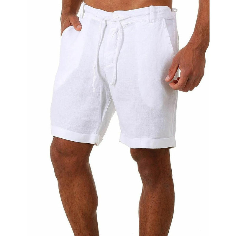 Lightweight Linen Shorts For Men With Elastic Waistband And Pockets