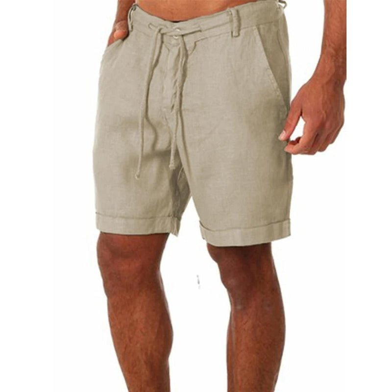 Lightweight Linen Shorts For Men With Elastic Waistband And Pockets