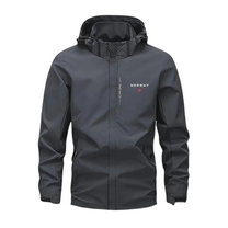 Lightweight Men&#39;s Outdoor Jacket With Removable Hood, Breathable And Water-Repellent