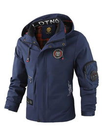 Lightweight Men&#39;s Waterproof Outdoor Jacket With Adjustable Hood