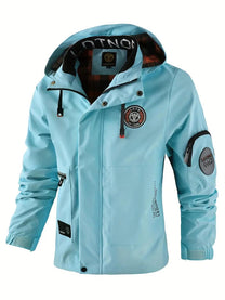Lightweight Men&#39;s Waterproof Outdoor Jacket With Adjustable Hood