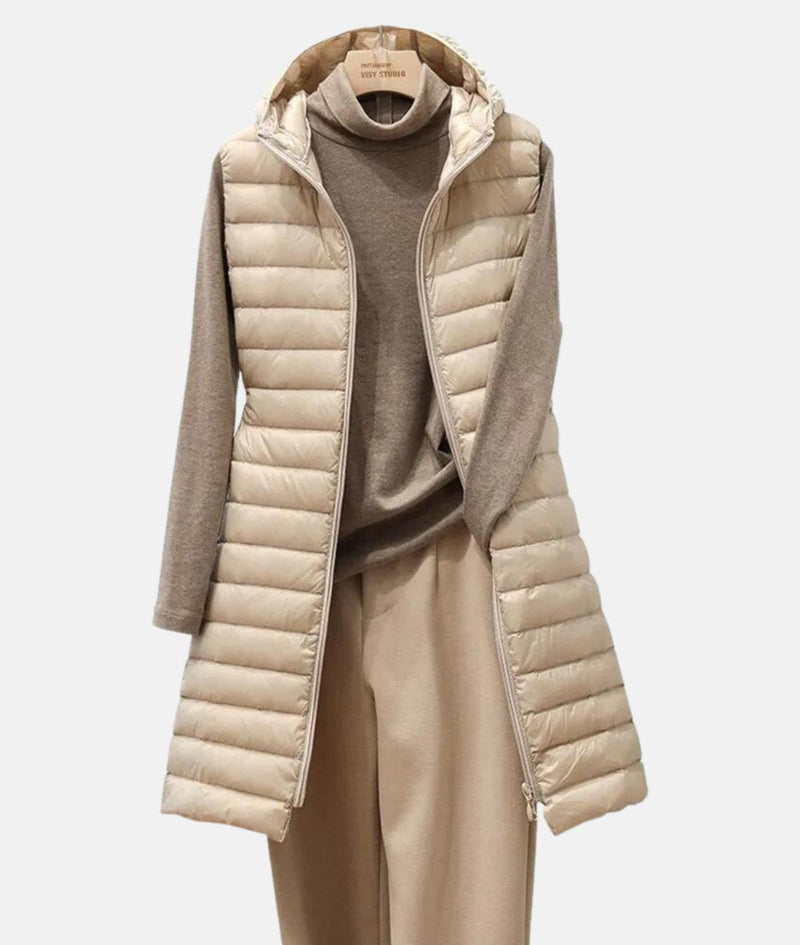 Lightweight Quilted Slim-Fit Long Jacket