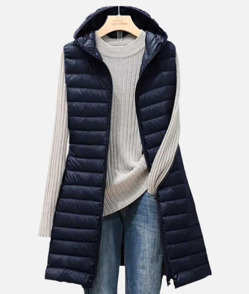 Lightweight Quilted Slim-Fit Long Jacket