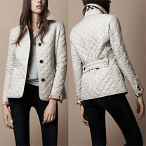 Lightweight Quilted Women&#39;s Coat With Button Closure