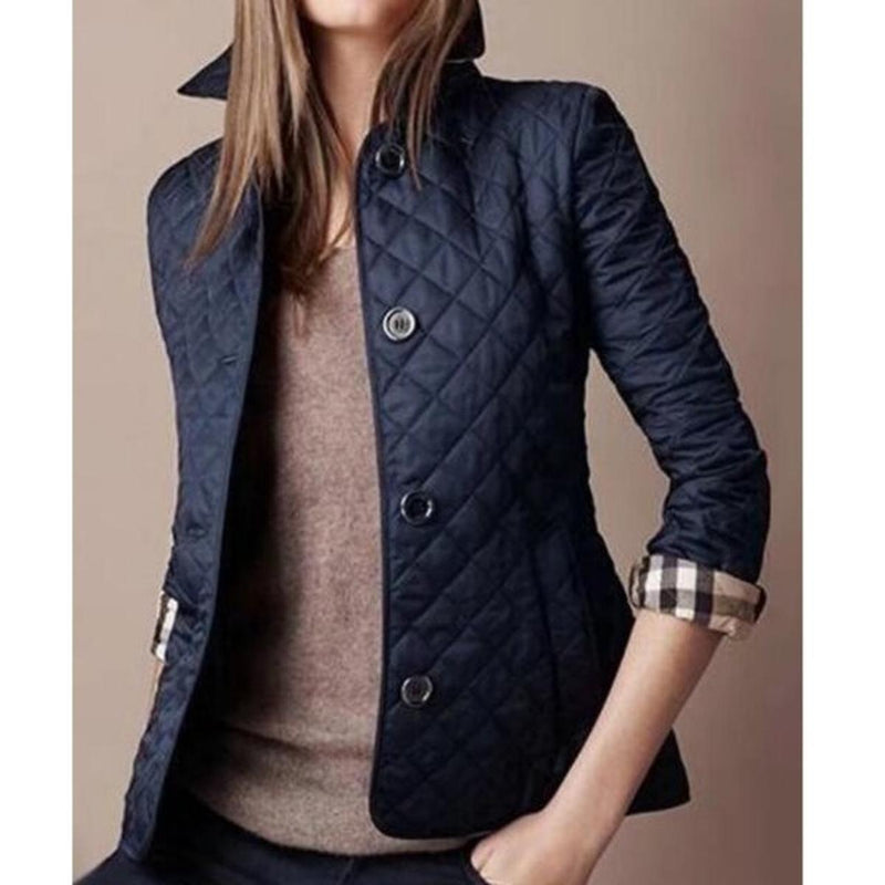 Lightweight Quilted Women&#39;s Coat With Button Closure