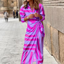 Lightweight Rayon Summer Wrap Dress With Collar