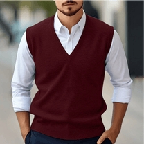 Lightweight Sleeveless V-Neck Knit Sweater