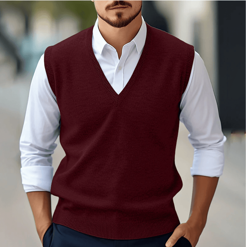 Lightweight Sleeveless V-Neck Knit Sweater
