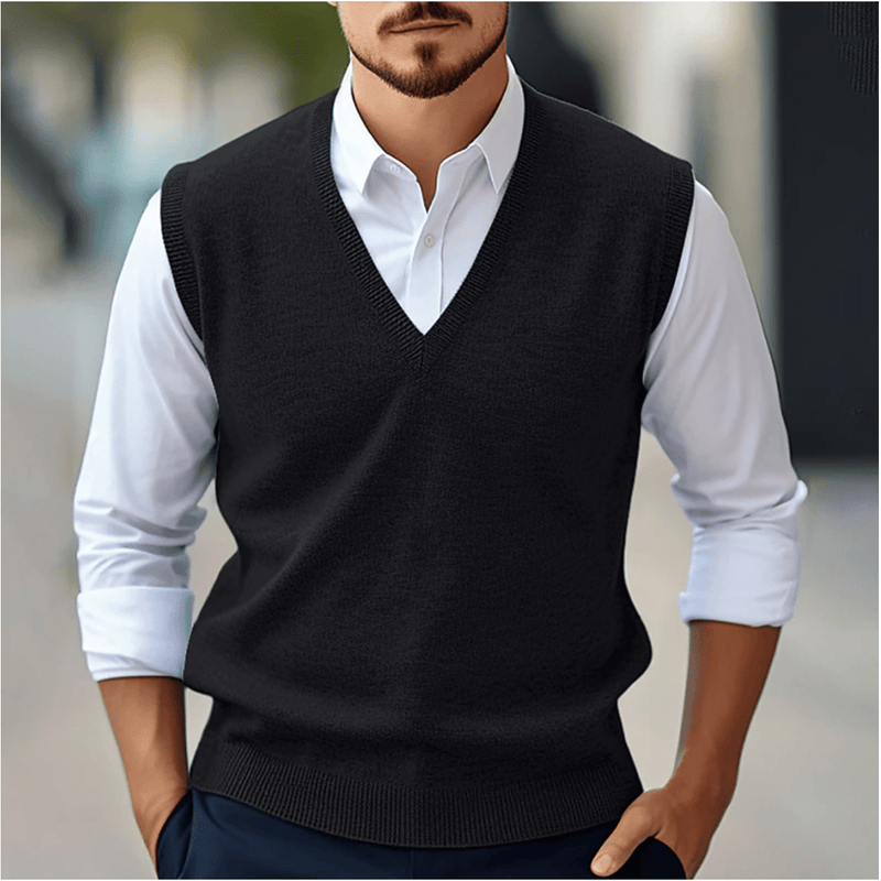 Lightweight Sleeveless V-Neck Knit Sweater