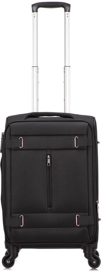 Lightweight Soft-Shell Hand Luggage Suitcase With TSA Lock And 360° Spinner Wheels
