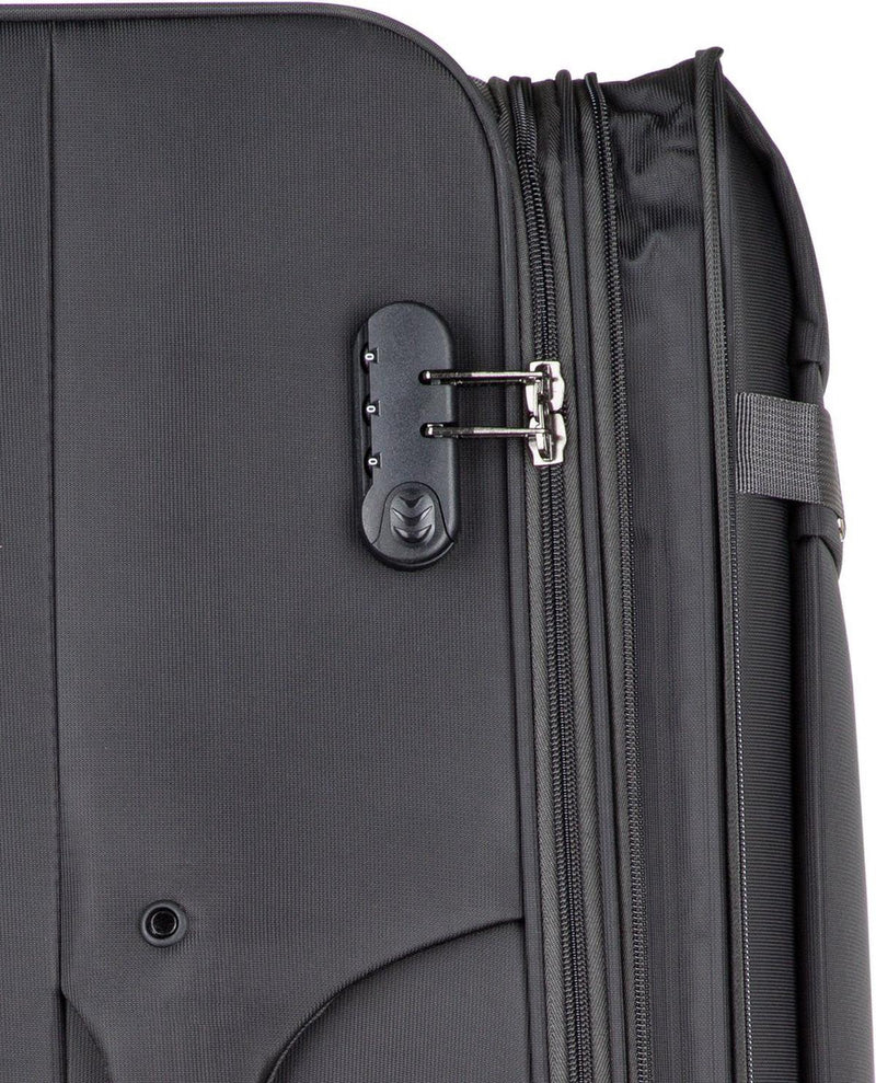 Lightweight Soft-Shell Hand Luggage Suitcase With TSA Lock And 360° Spinner Wheels