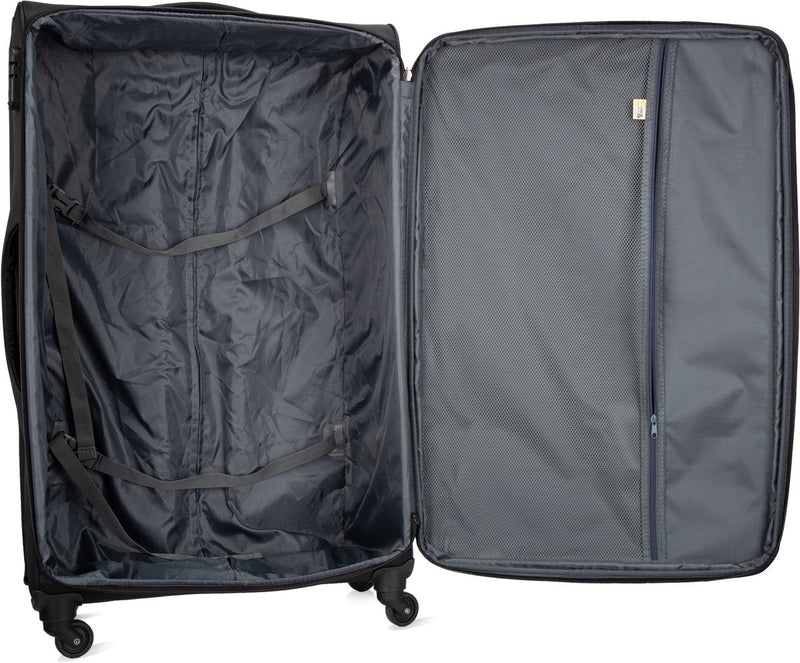 Lightweight Soft-Shell Hand Luggage Suitcase With TSA Lock And 360° Spinner Wheels