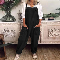 Lightweight Summer Jumpsuit With Adjustable Straps And Pockets