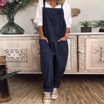 Lightweight Summer Jumpsuit With Adjustable Straps And Pockets