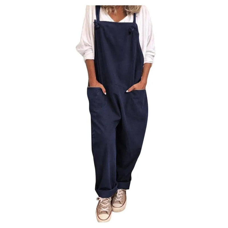 Lightweight Summer Jumpsuit With Adjustable Straps And Pockets
