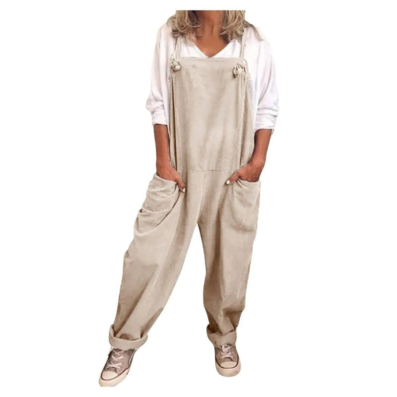 Lightweight Summer Jumpsuit With Adjustable Straps And Pockets