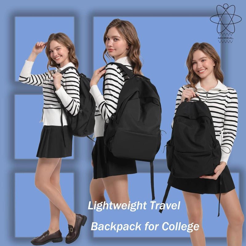 Lightweight Water-Resistant Laptop Backpack With Multiple Compartments - 15.6&quot; Travel Size