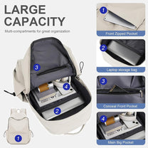 Lightweight Water-Resistant Laptop Backpack With Multiple Compartments - 15.6&quot; Travel Size