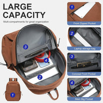 Lightweight Water-Resistant Laptop Backpack With Multiple Compartments - 15.6&quot; Travel Size