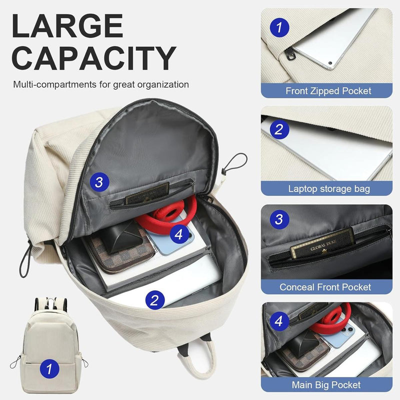 Lightweight Water-Resistant Laptop Backpack With Organised Compartments