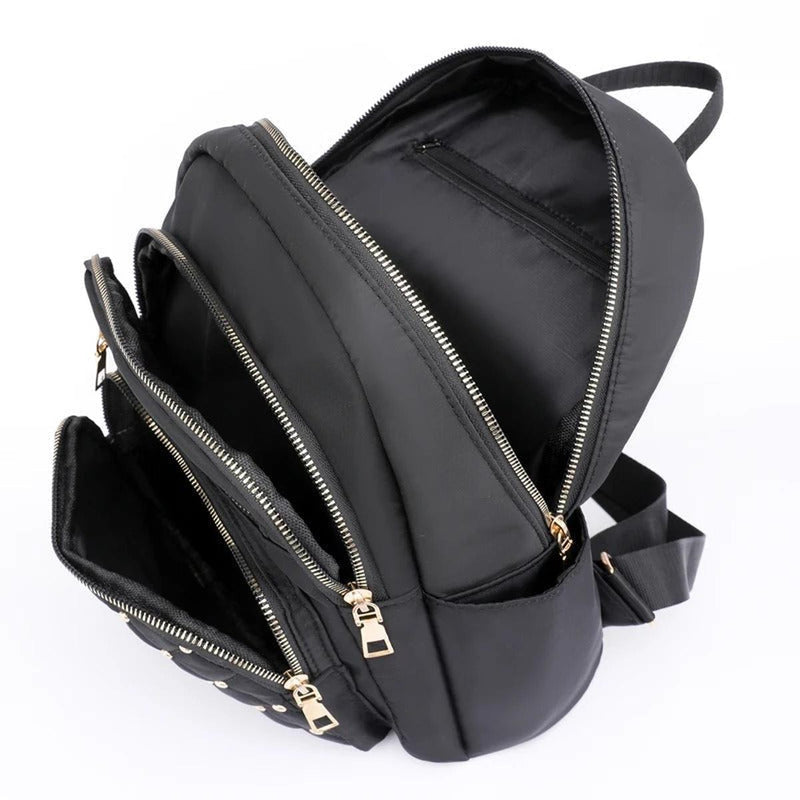Lightweight Water-Resistant Nylon Backpack For Women - Ideal For School And Travel