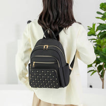 Lightweight Water-Resistant Nylon Backpack For Women - Ideal For School And Travel
