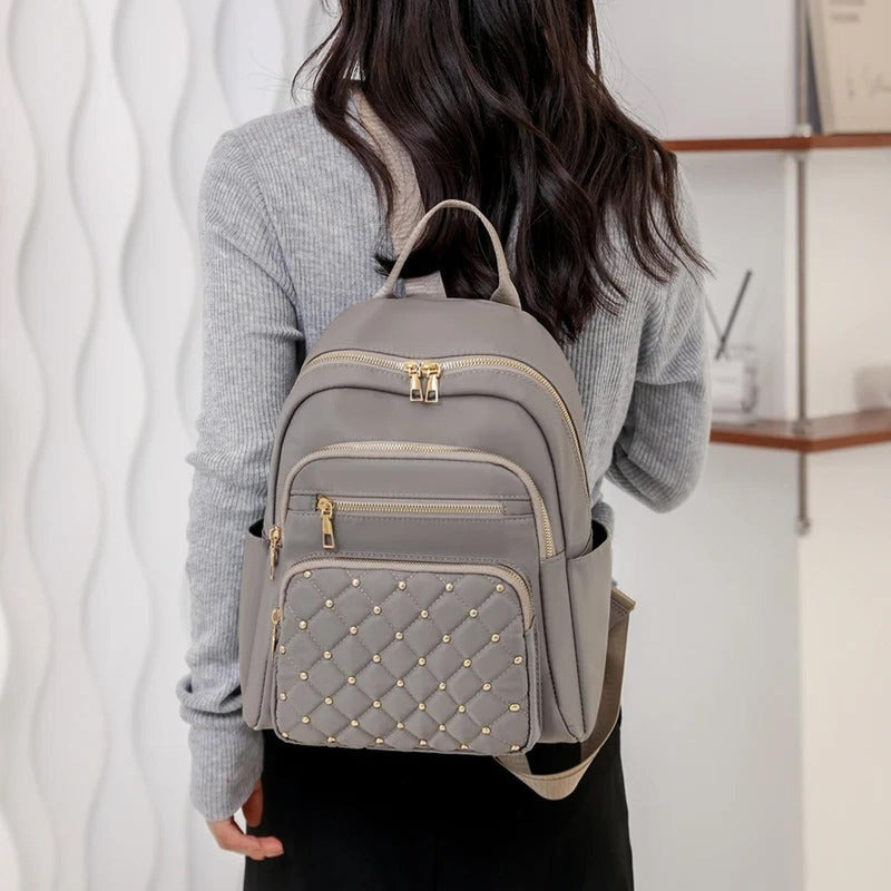 Lightweight Water-Resistant Nylon Backpack For Women - Ideal For School And Travel