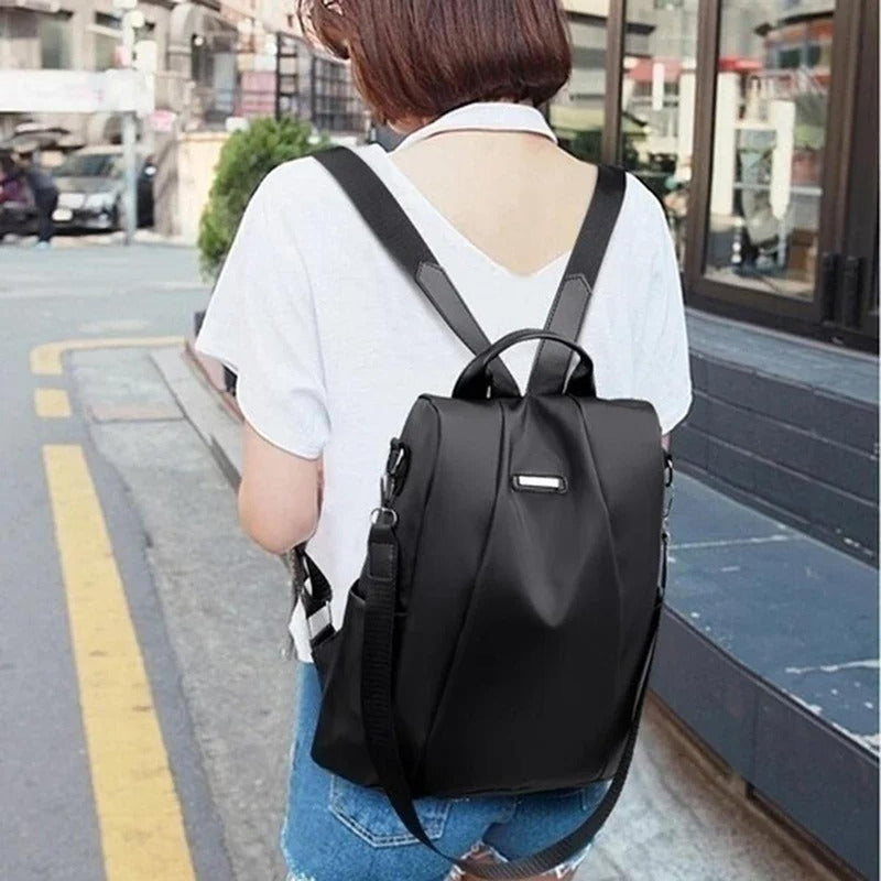 Lightweight Water-Resistant Nylon Backpack For Women - Versatile Carrying Options
