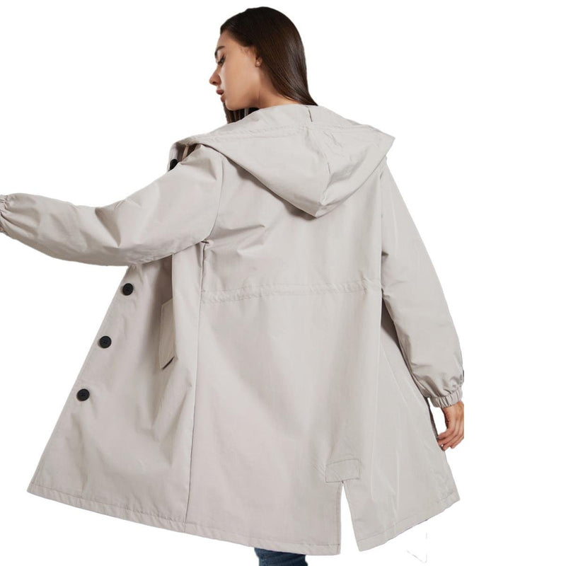 Lightweight Waterproof Hooded Rain Jacket for Women