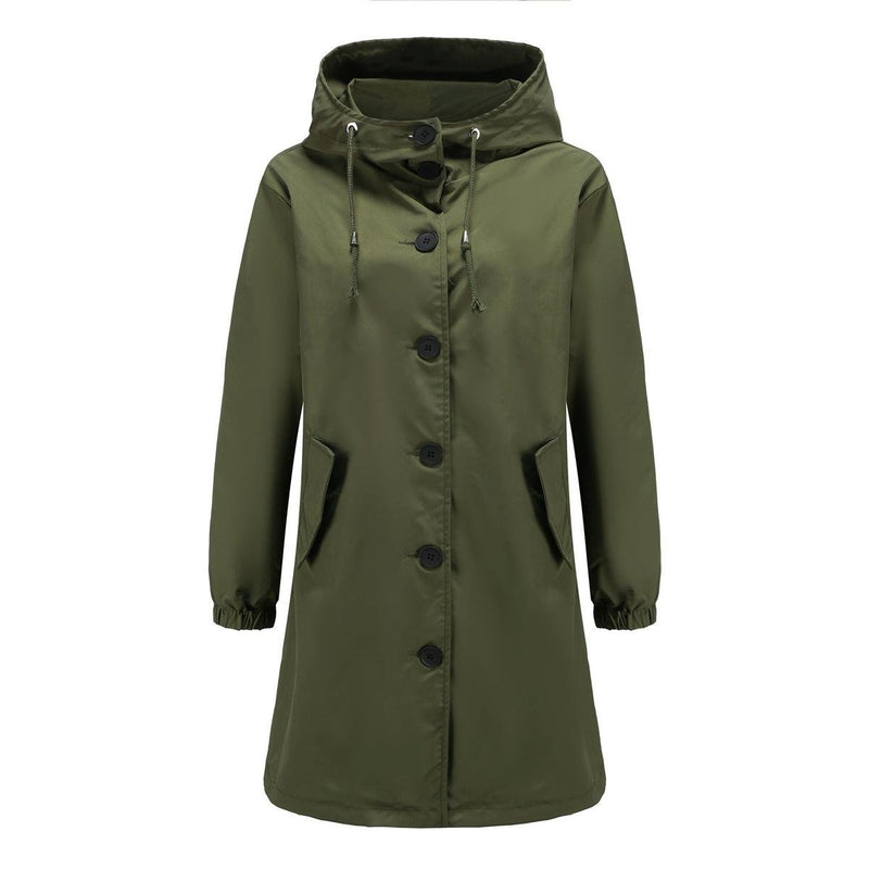 Lightweight Waterproof Hooded Rain Jacket for Women