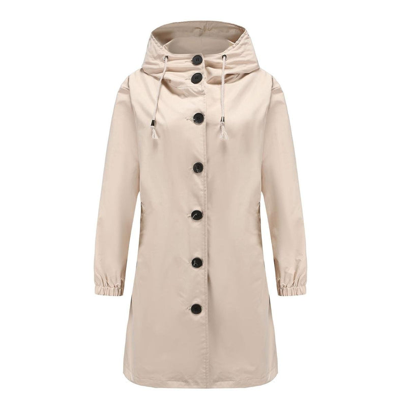 Lightweight Waterproof Hooded Rain Jacket for Women