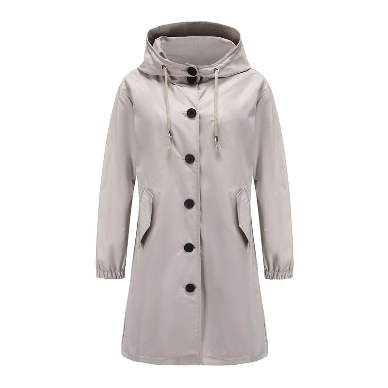 Lightweight Waterproof Hooded Rain Jacket for Women