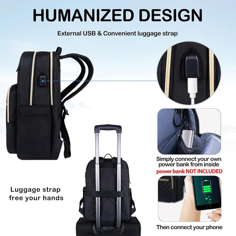 Lightweight Waterproof Laptop Backpack With USB Port For 15.6 Inch Devices
