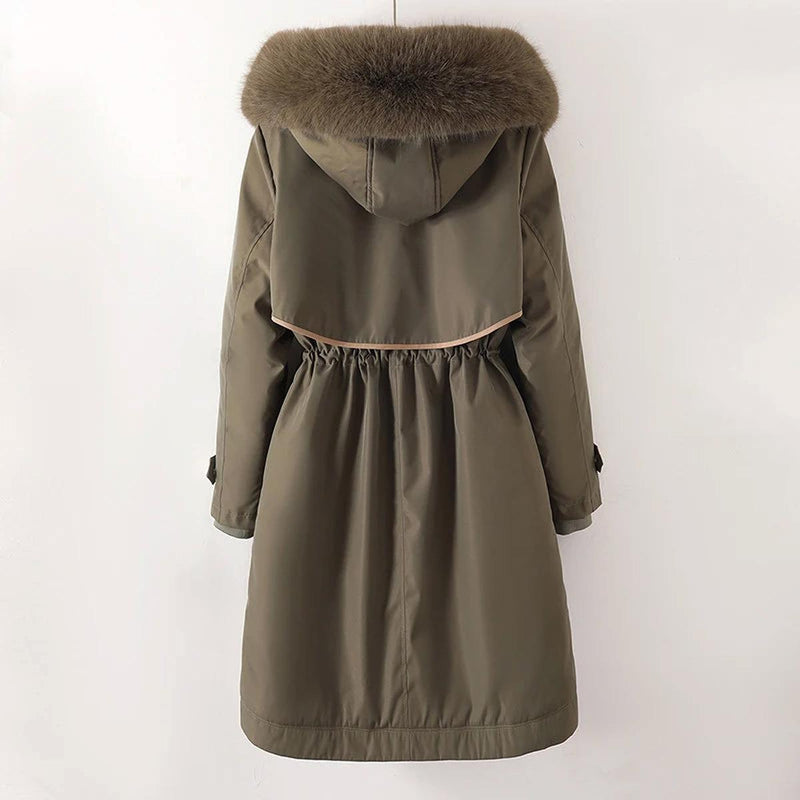 Lined Hooded Winter Parka For Women
