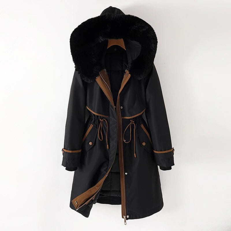 Lined Hooded Winter Parka For Women