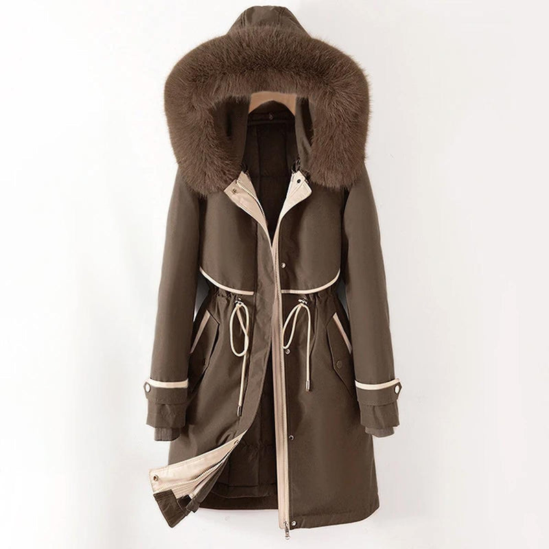 Lined Hooded Winter Parka For Women