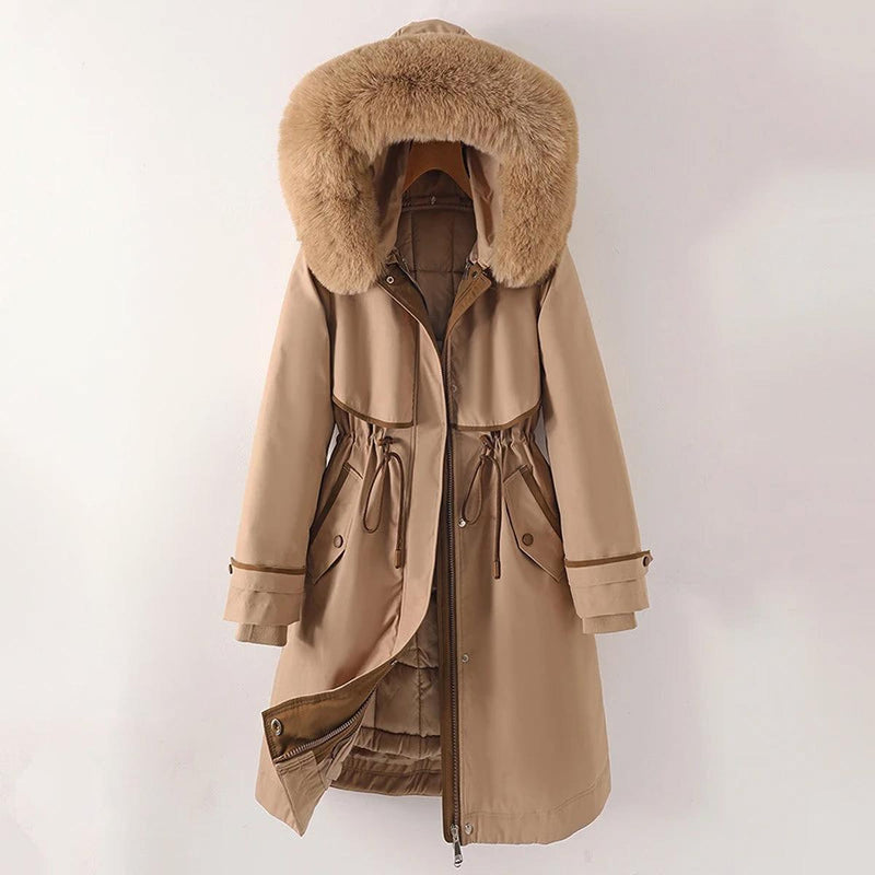 Lined Hooded Winter Parka For Women
