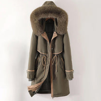 Lined Hooded Winter Parka For Women