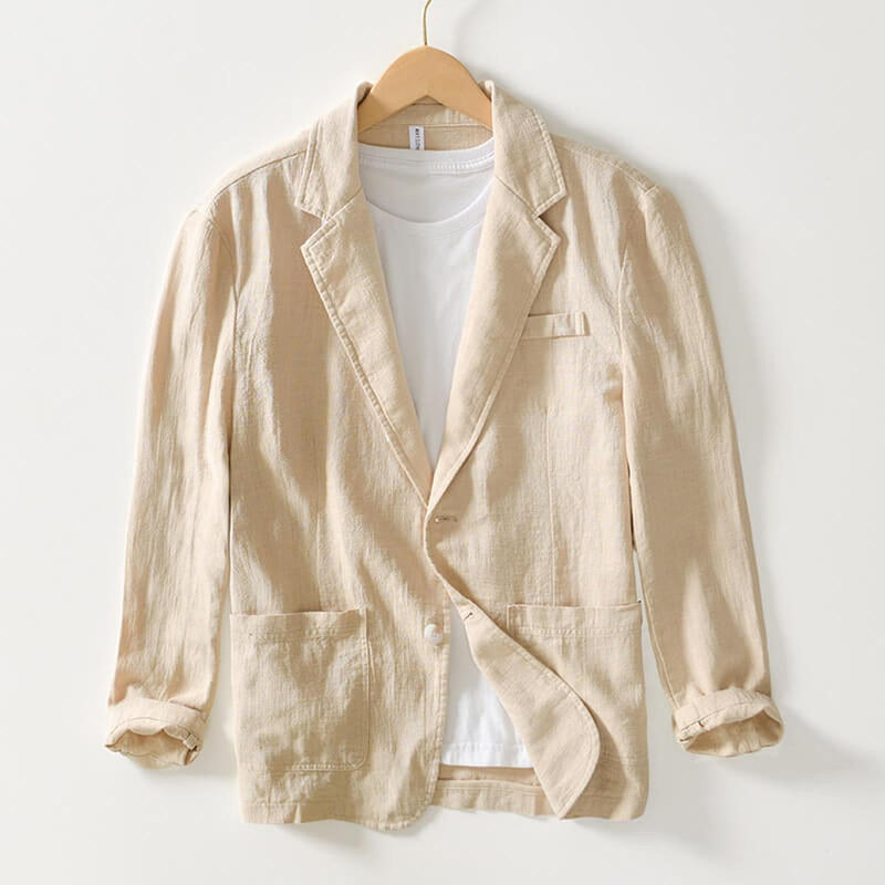 Linen Blazer For Men - Breathable Cotton-Linen Mix