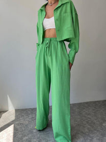 Linen Blend Co-ord Pants Set