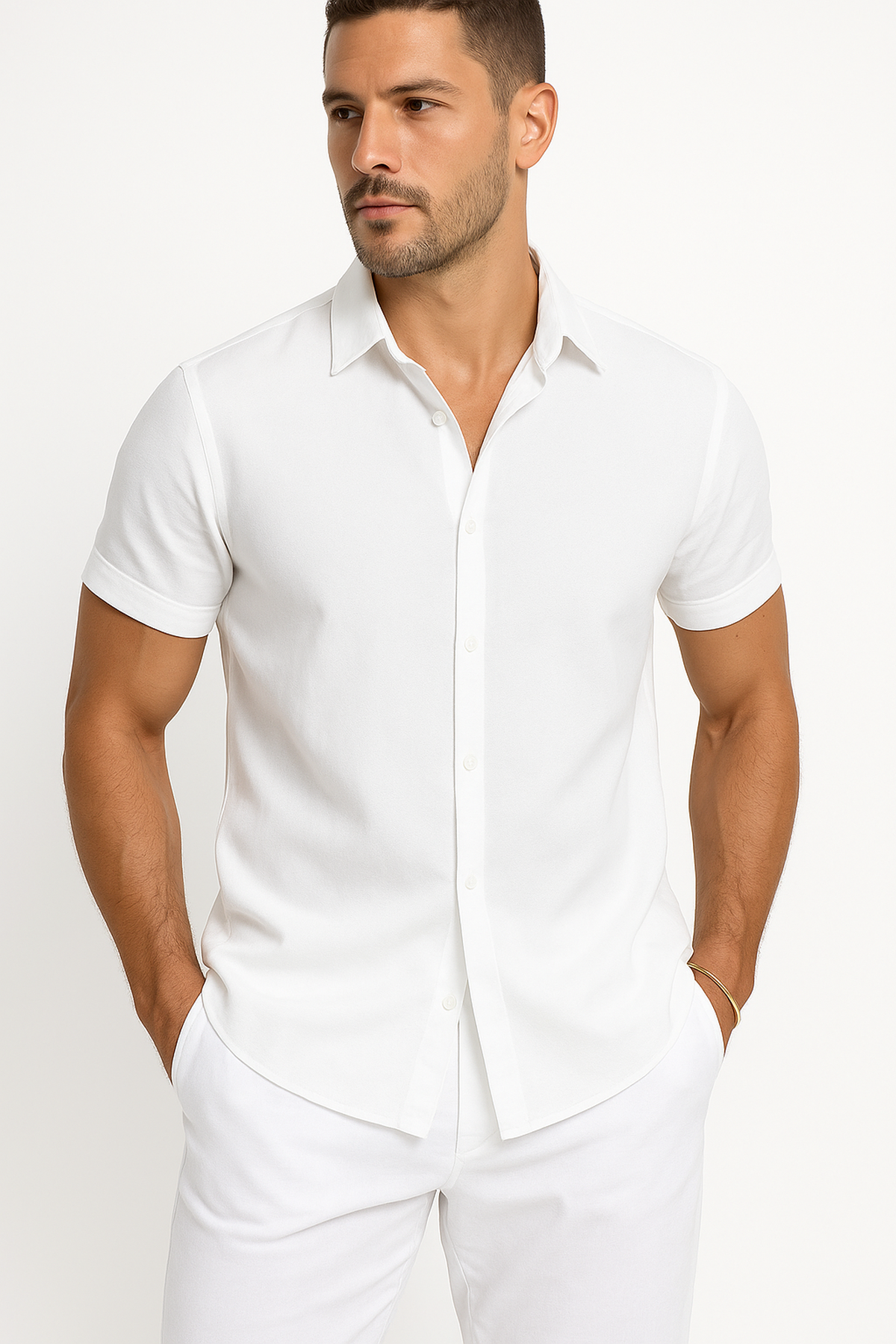 Linen-Blend Shirt